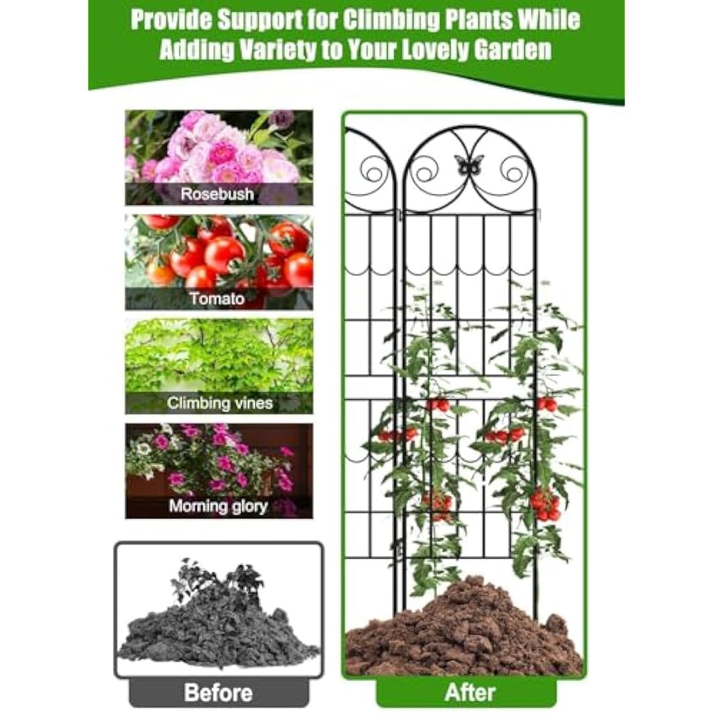 2.2M Garden Trellis | 4 Pack Rustproof Metal Plant Support