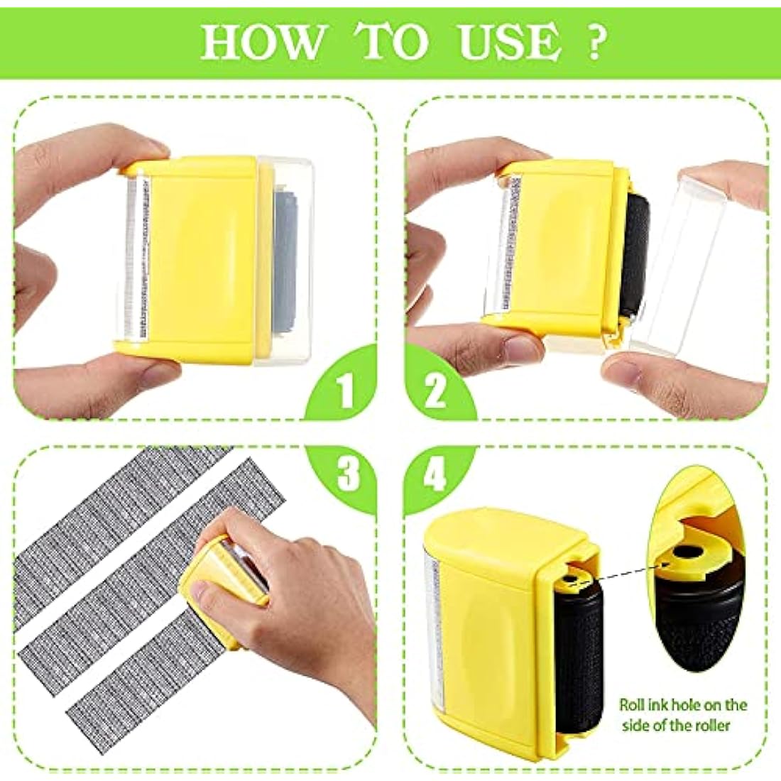 Identity Theft Protection Roller Stamp – 1.5 Inch Wide with 3 Refills
