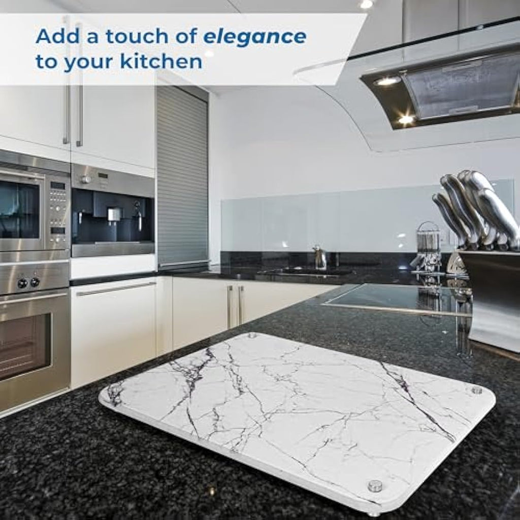 Spaceneat Diatomite Stone Dish Drying Mat – White Marble, 40x30cm