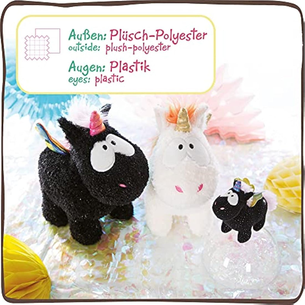 NICI Unicorn Rainbow Yin 22cm Soft Toy – Black Plush Stuffed Animal