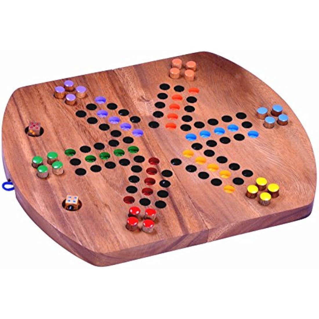Jolof Store Ludo für 6 Spieler – Klappbares Brettspiel aus Holz