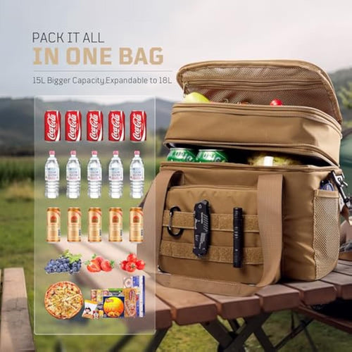 1TG Tactical Insulated Lunch Bag | Expandable Leakproof Cooler, 24L