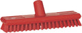 Vikan 70414 Stiff Bristle Deck Scrub – 10.75" Heavy Duty Broom, Red