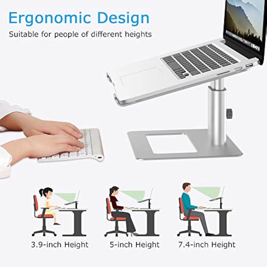 BoYata Laptop Stand – Height Adjustable Ergonomic Cooling Riser