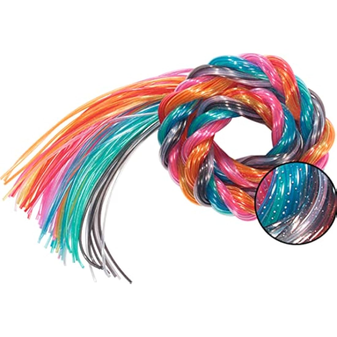 Folia Bringmann Transparent Braiding Cords with Glitter - 50 Pieces