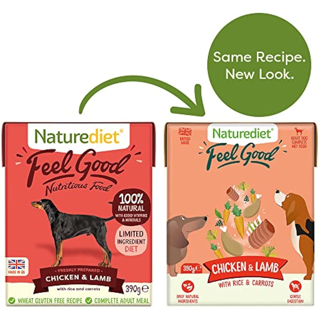 Naturediet Chicken & Lamb Wet Dog Food - Natural & Balanced (18 x 390g)