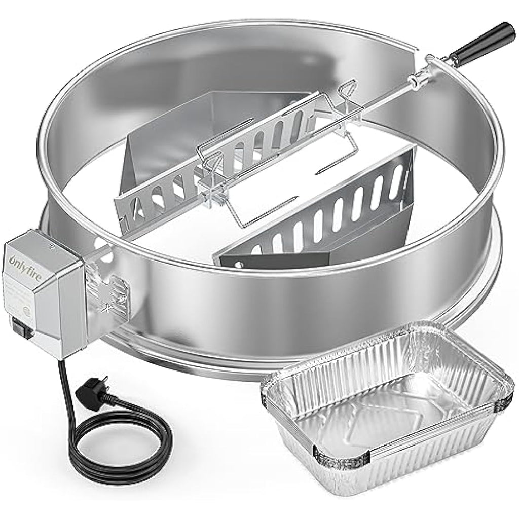 Onlyfire Stainless Steel Rotisserie Kit for Weber 22-inch Kettle Grills