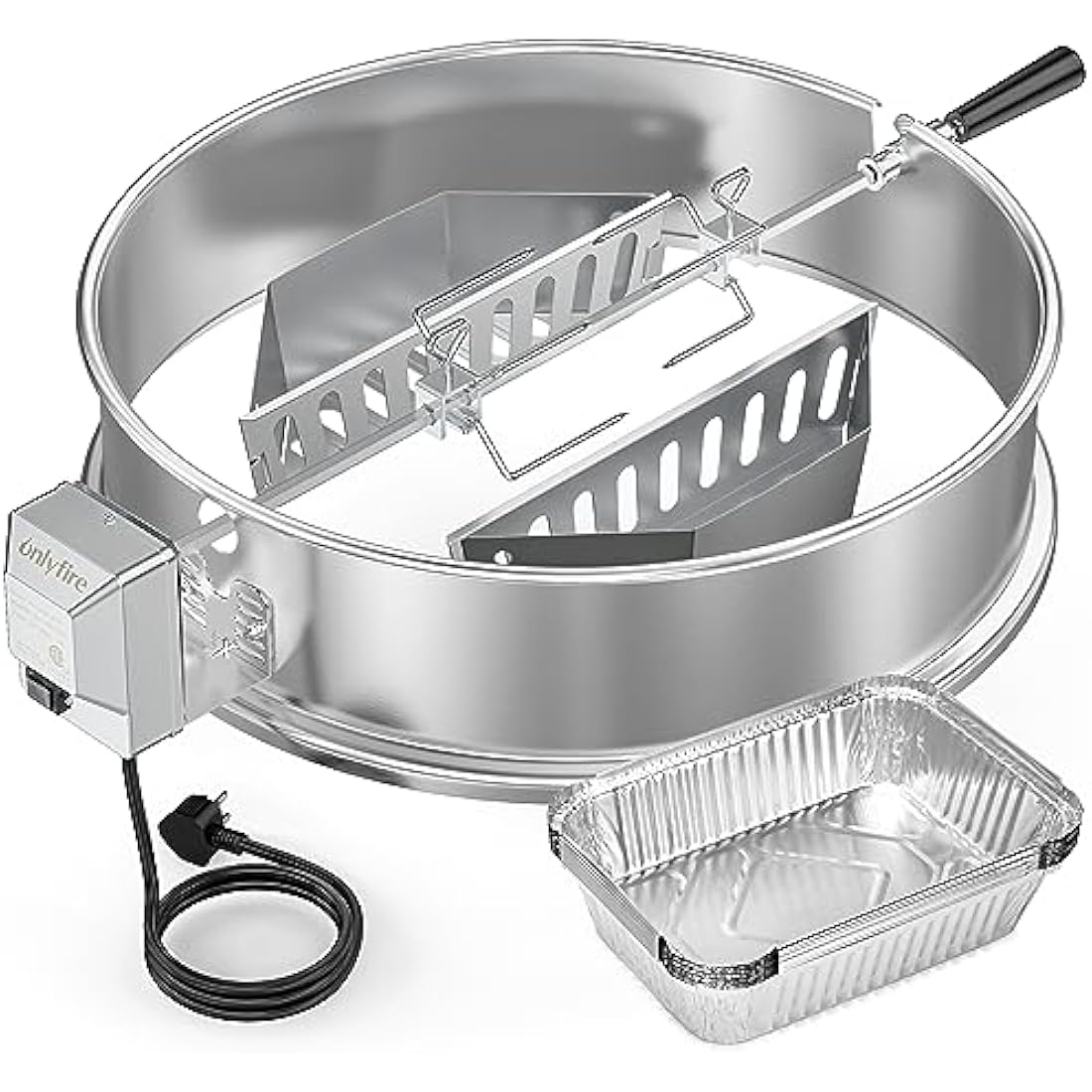 Onlyfire Stainless Steel Rotisserie Kit for Weber 22-inch Kettle Grills