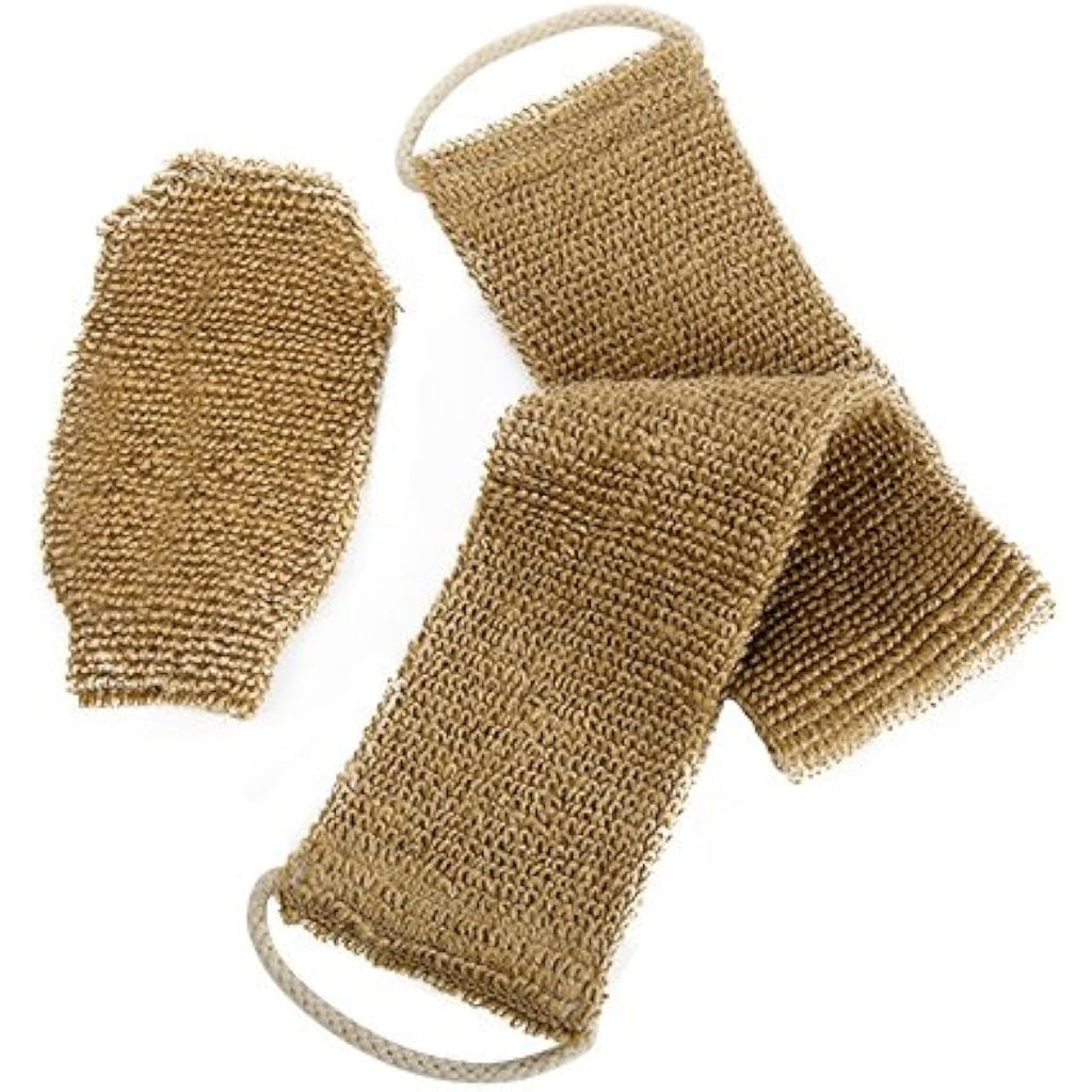 Natural Hemp Back Scrubber | Exfoliating Body Brush & Mitt