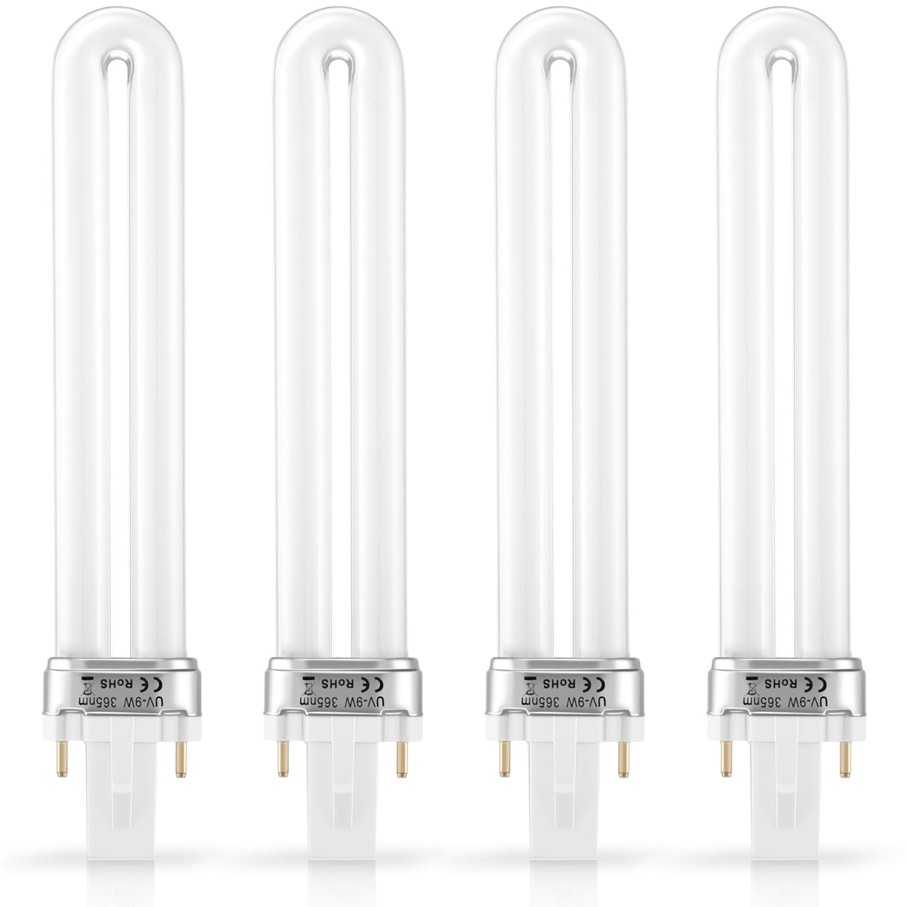 SEWACC 4-Pack 9W 365nm UV Nail Dryer Replacement Bulbs – U-Shaped