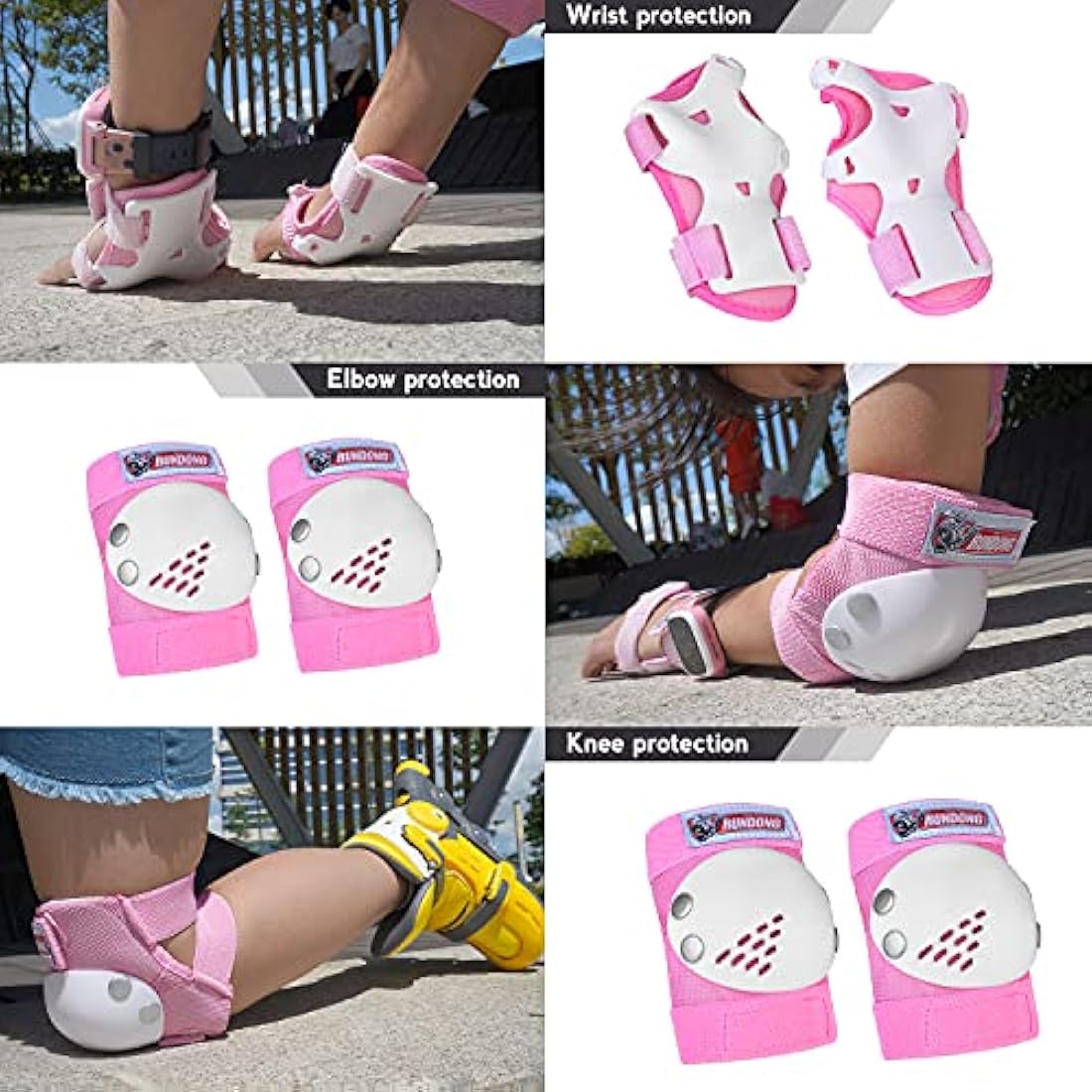Kids Protective Gear Set – Knee, Elbow & Wrist Pads for 3-15Y