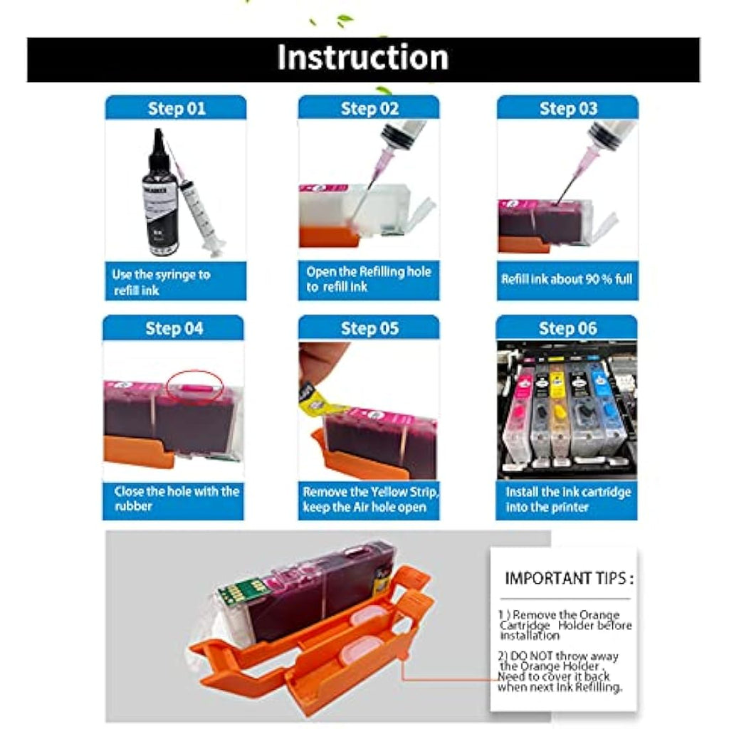 COCADEEX Ink Refill Kit for Canon PGI-580XXL CLI-581XXL PIXMA Printers