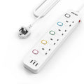 Mscien 4 Way Extension Lead with 3 USB Slots and Individual Switches – 4M