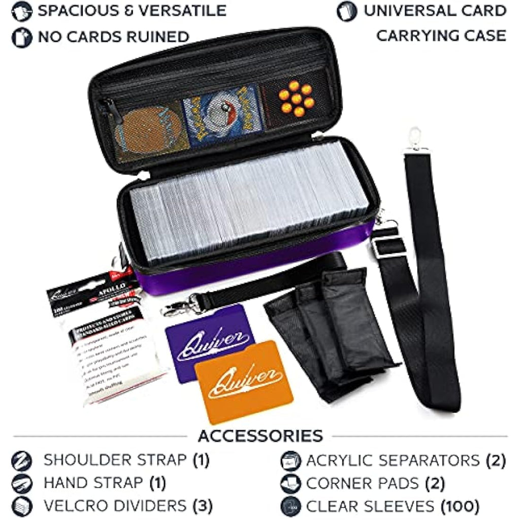 Quiver Time Purple Bolt Card Carrying Case | TCG Storage for 800+ Cards