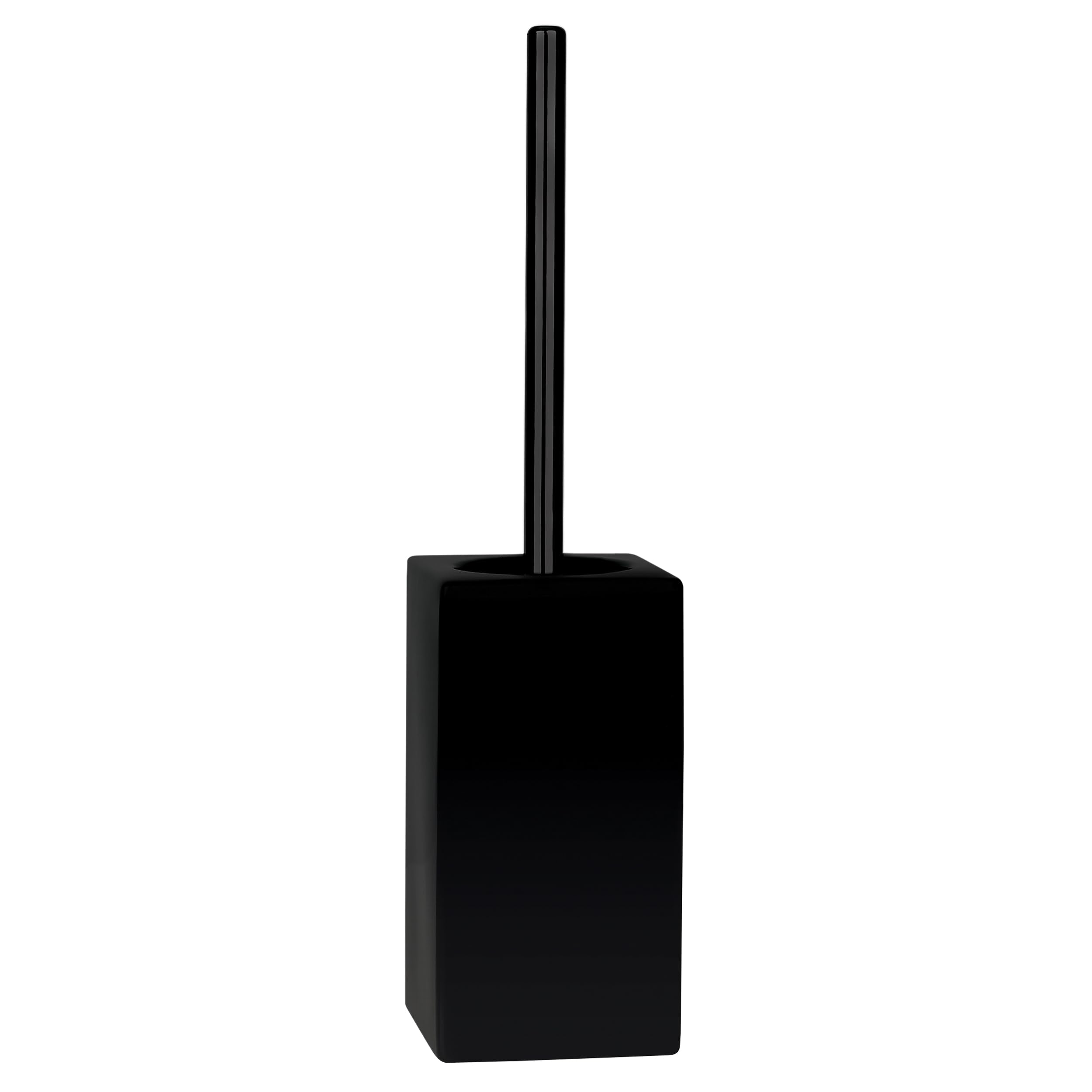 Spirella Quadro Toilet Brush | Matt Black Stoneware | 11.5 x 45 cm