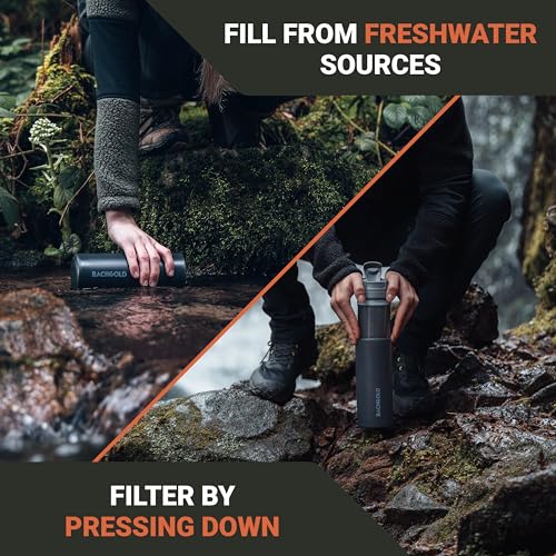 Bachgold Portable Water Filter Bottle – 500ml Camping & Hiking Purifier
