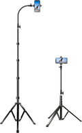 Elitehood 81" Tall Phone Tripod – Heavy Duty Metal Stand with Gooseneck
