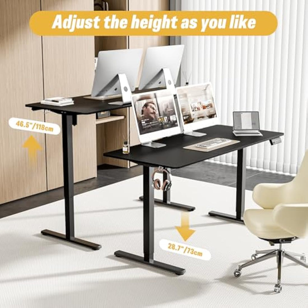 ERGOMAKER Electric Standing Desk – 55" Height Adjustable Sit Stand Desk