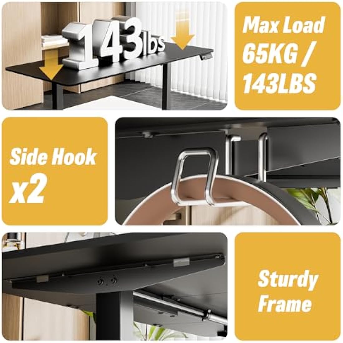 ERGOMAKER Electric Standing Desk – 55" Height Adjustable Sit Stand Desk