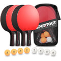 Sportout Table Tennis Set | 4 High-Performance Bats & 8 Balls