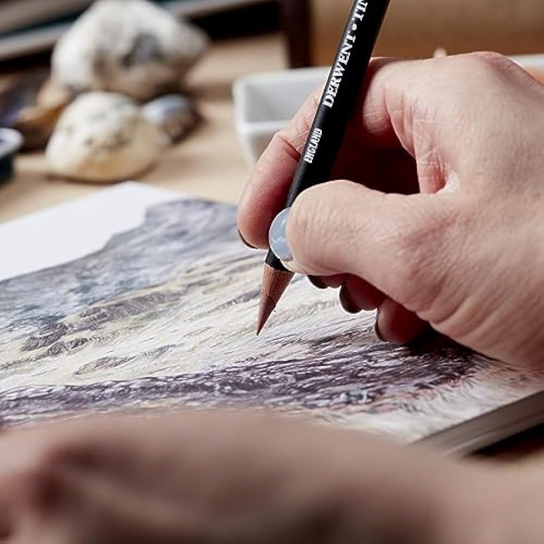 Derwent Tinted Charcoal Pencils - Professional Watersoluble Set of 24