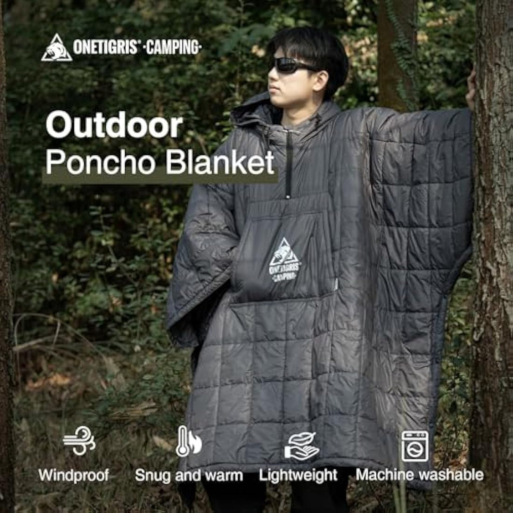 OneTigris Wearable Camping Blanket Poncho | 3M Thinsulate Insulation