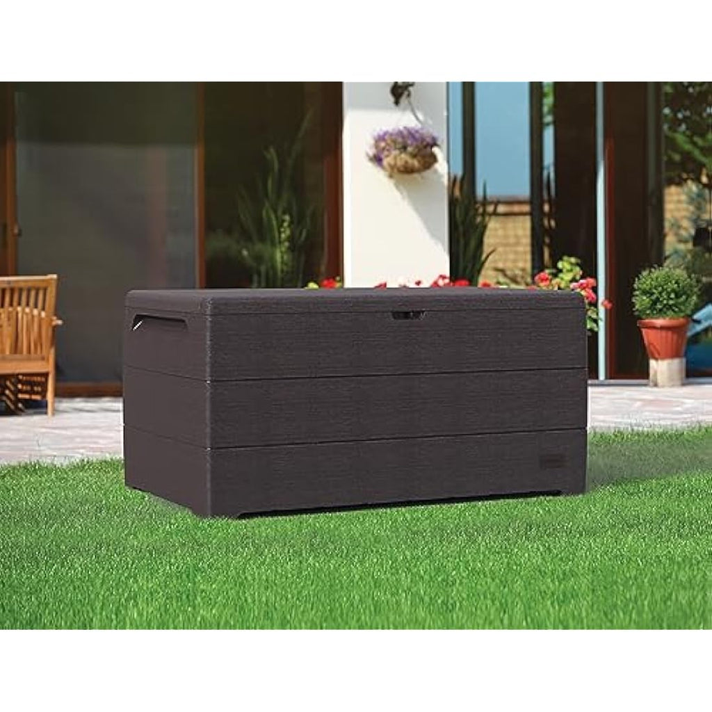 Duramax Cedargrain 416L Outdoor Deck Box – Dark Brown Plastic Storage