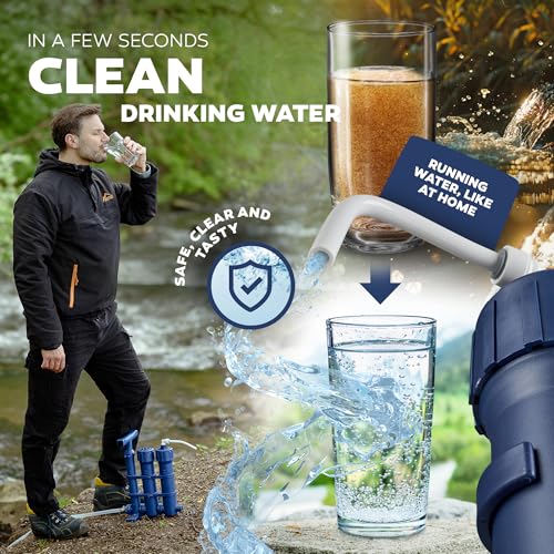 Portable Water Filter | 0.01µm Hand Pump Purification System