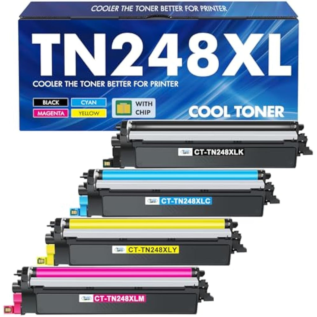 TN248XL Compatible Toner Cartridge 4-Pack for Brother MFC-L3760CDW | With Chip