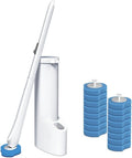 Disposable Toilet Brush Kit | 16 Refills & Storage Bracket