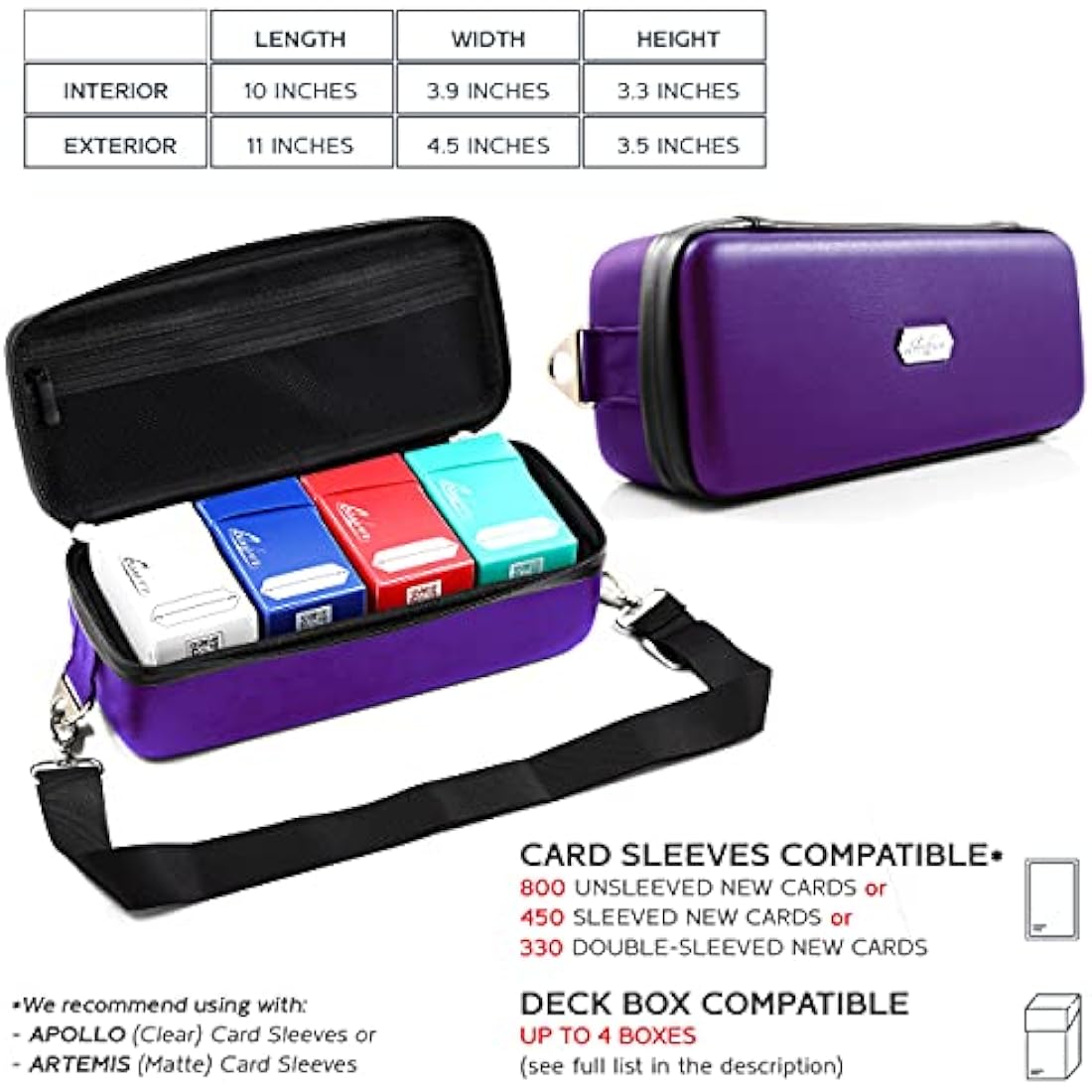 Quiver Time Purple Bolt Card Carrying Case | TCG Storage for 800+ Cards