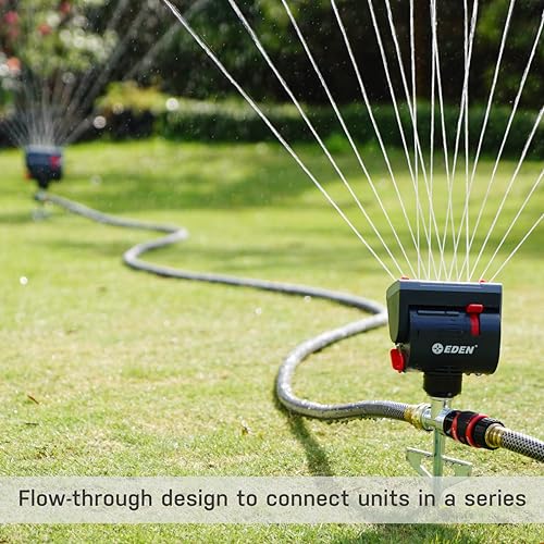 Eden Mini Turbo Oscillating Sprinkler – 4-Way Adjustable Zinc Step Spike