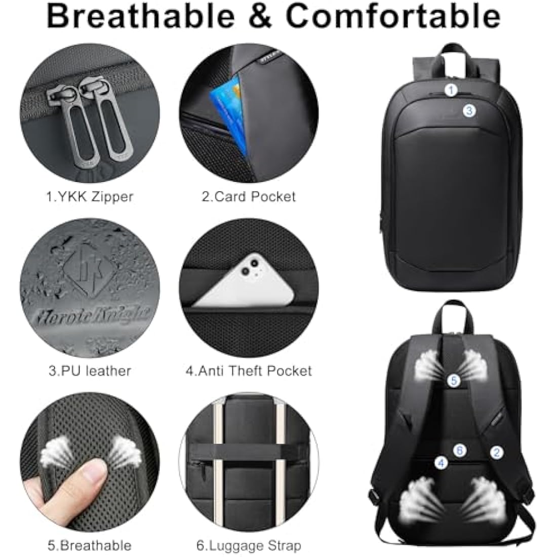 Heroic Knight Expandable Laptop Backpack | 15.6 Inch Water-Resistant