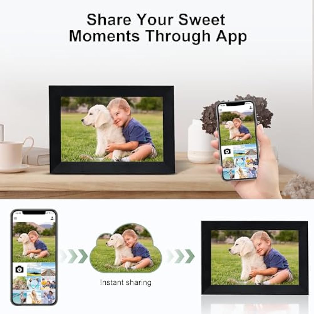 Veidoo 10 inch WiFi Digital Photo Frame | 32GB IPS Touch Screen