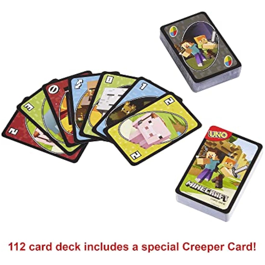 Mattel Games UNO Minecraft Card Game | Collectible 112 Card Deck