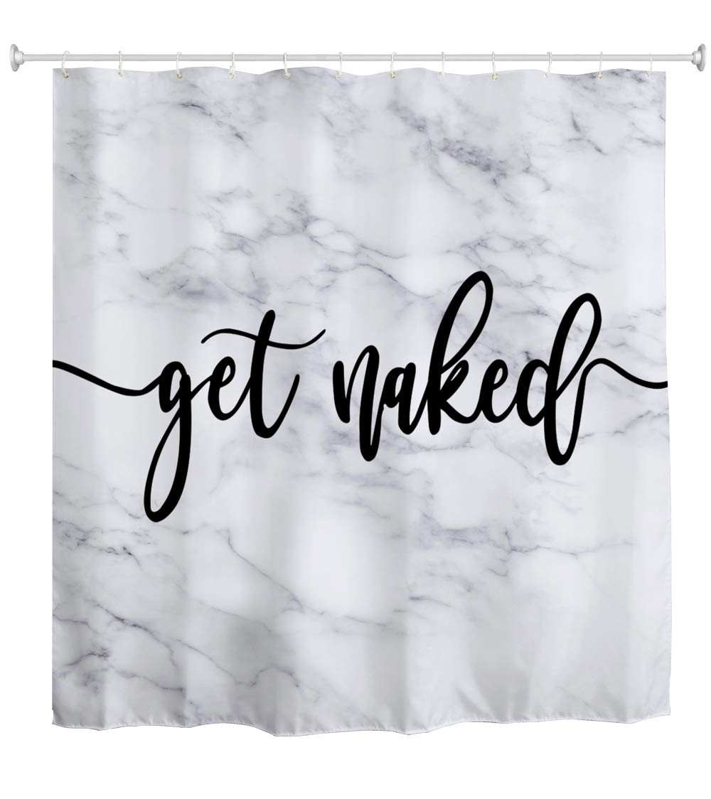 Get Naked Marble Shower Curtain | Waterproof Fabric, 180x180cm