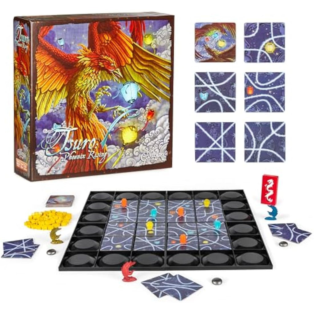 Tsuro: Phoenix Rising Strategy Board Game – Fantasy Multiplayer Game