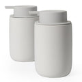 Autumnlife 2-Pack Ceramic Soap Dispenser Set - 12oz Grey with Labels