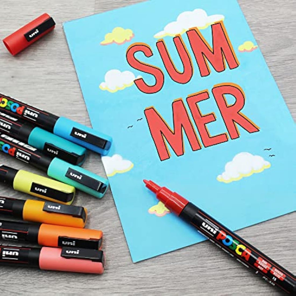 Posca PC-3M Paint Markers | Fine Tip Water-Based Pens | Set of 16