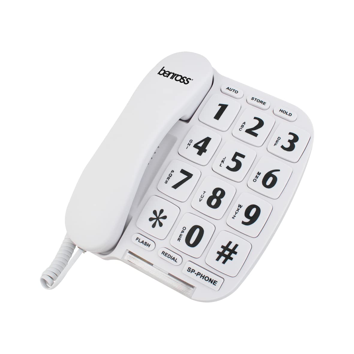 Benross Big Button Landline Telephone for Elderly - White Hands-Free