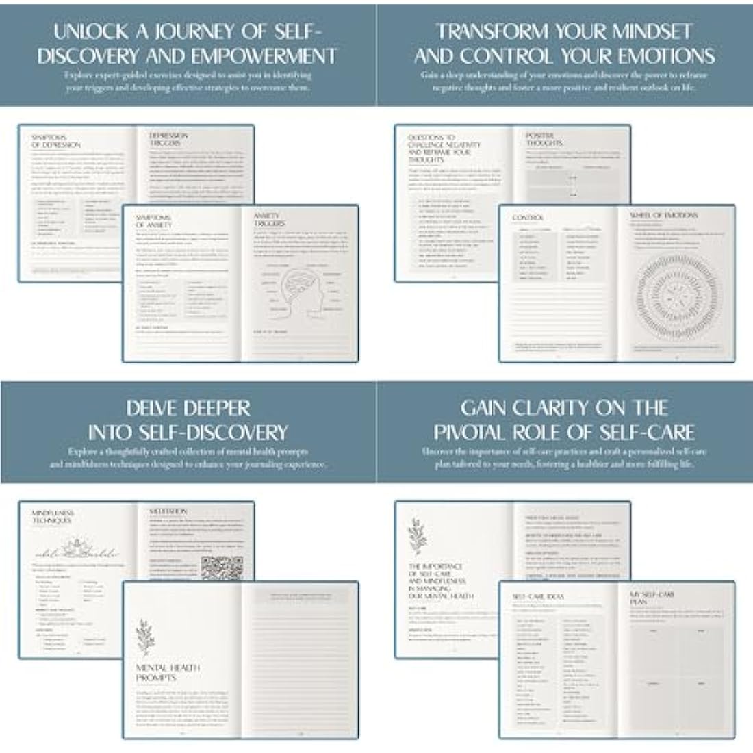 LIFTINSPIRE CO. Mental Health Journal – 6-Month Guided Wellness Planner