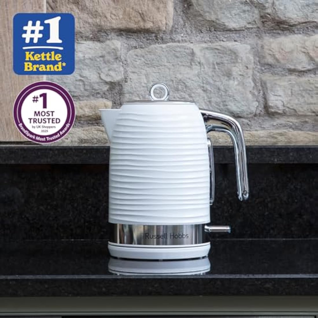 Russell Hobbs Inspire Electric Kettle – 1.7L Fast Boil, White