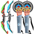 Kids Archery Set with LED Lights - Bow and Arrow Toy with Target