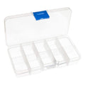 10 Compartment Transparent Small Storage Box 7 x 13 x 2.5cm Perfect for Electronic Components Jewellery Arts Crafts Beads Organiser - image 1