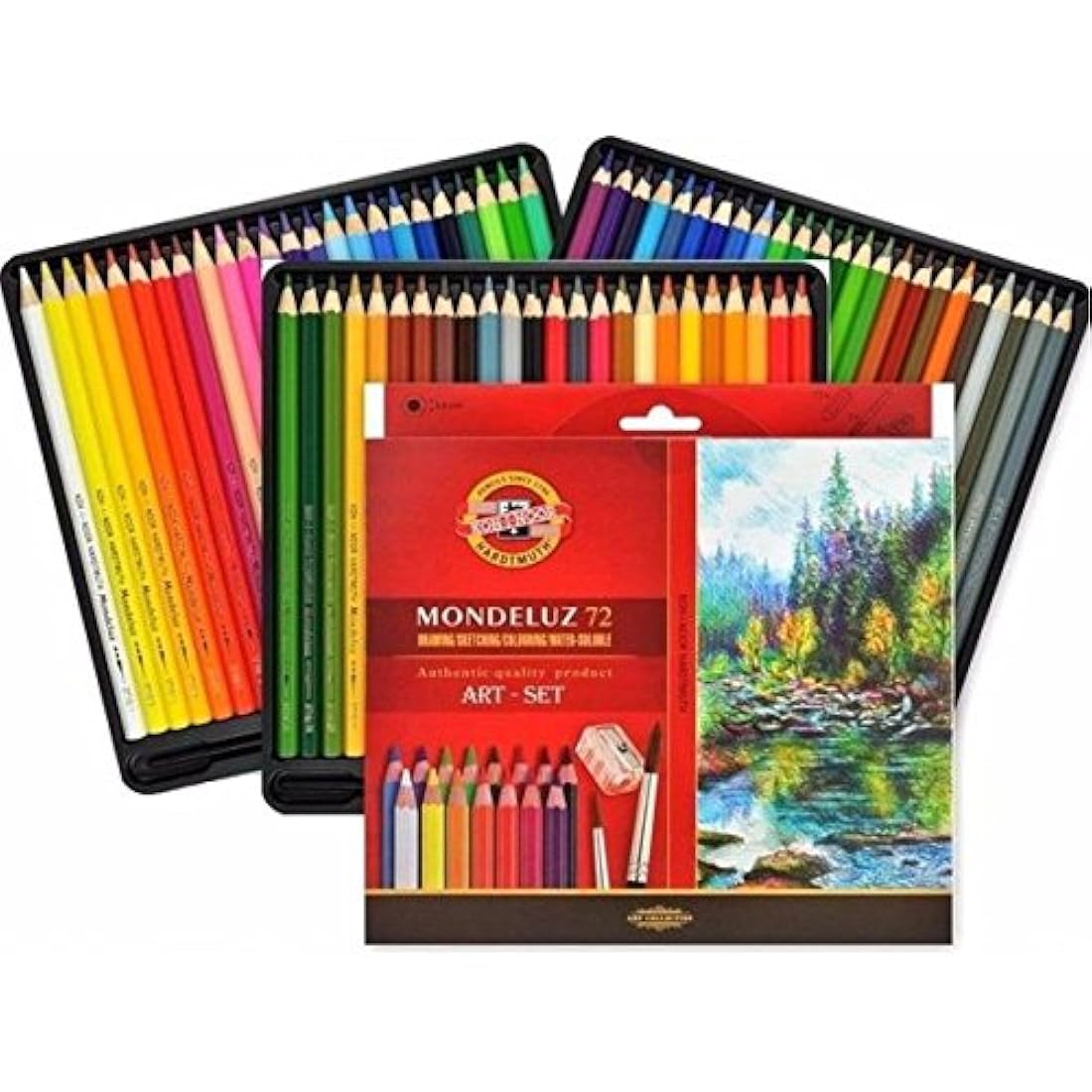 KOH-I-NOOR Aquarelle Coloured Pencils Set with Brushes - Pack of 72