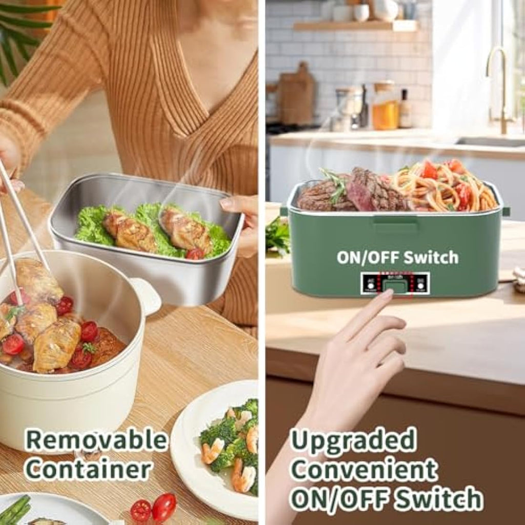 SOOOEC 100W Electric Heated Lunch Box | 1.8L Portable Food Warmer for Car