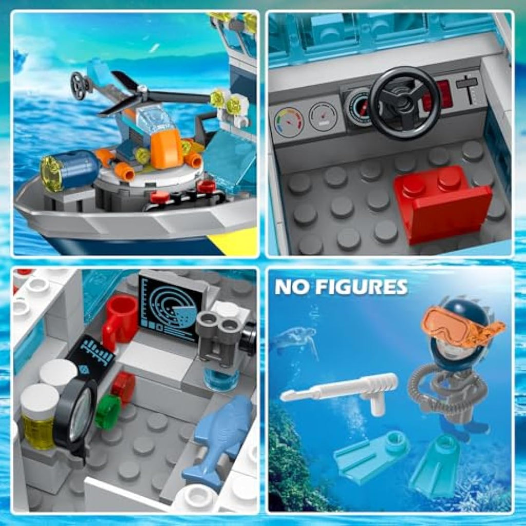 HOGOKIDS City Arctic Explorer Ship Building Set with LED Light - 542 Pcs