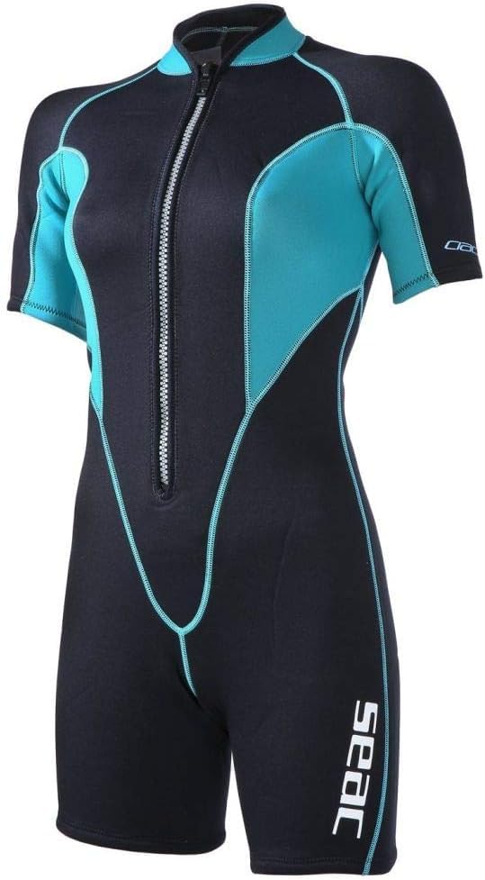 SEAC Ciao Women's 2.5mm Neoprene Shorty Wetsuit | Black/Light Blue