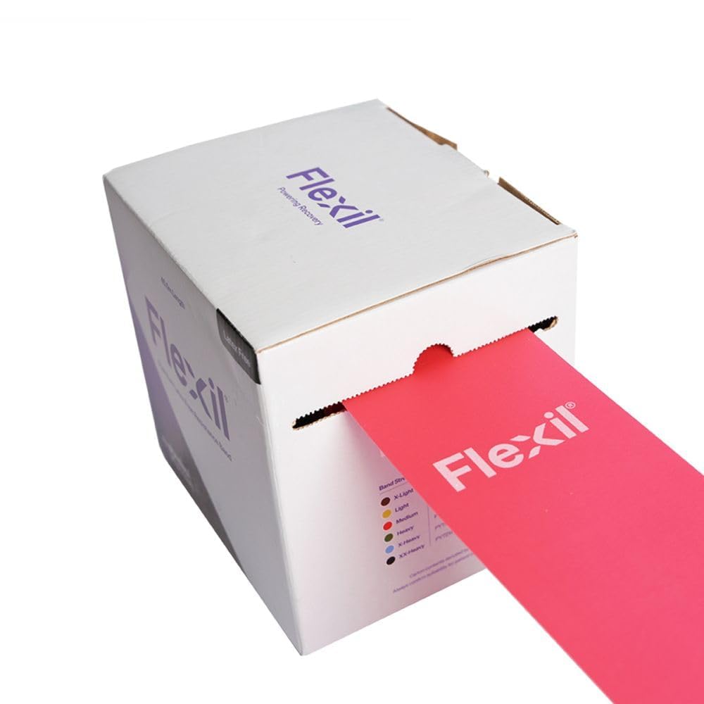 Flexil Latex-Free Resistance Band - Red Medium Strength - 45.5M