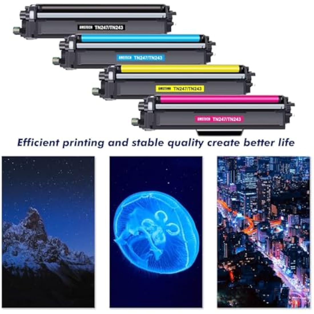 Amstech Compatible Brother TN-243CMYK Toner 4-Pack for DCP-L3550CDW